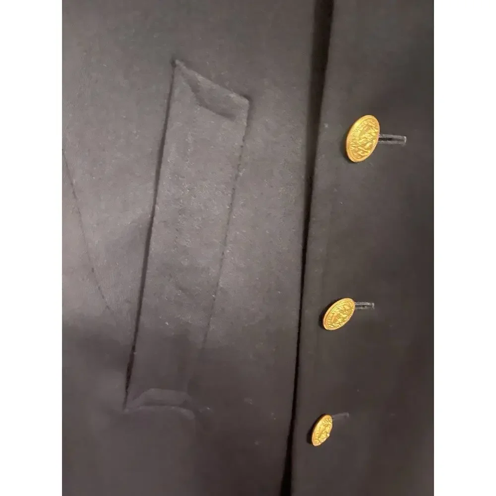 VTG U.S. Naval Navy Officers Bridge Peacoat Long Double Breasted Eagle Military